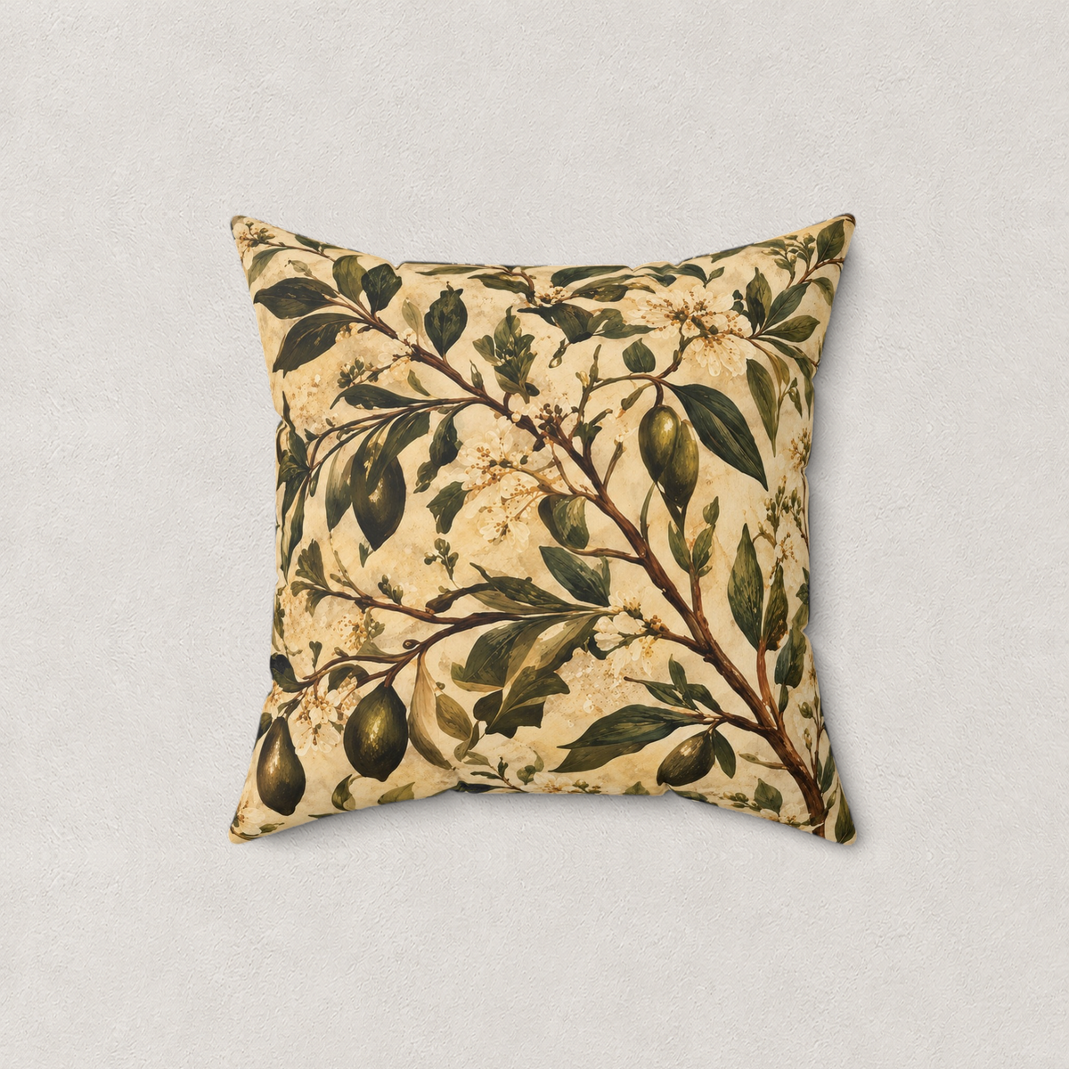 Olive Branch Throw Pillow