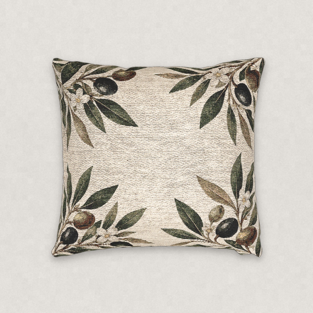 Olive Branch Woven Throw Pillow