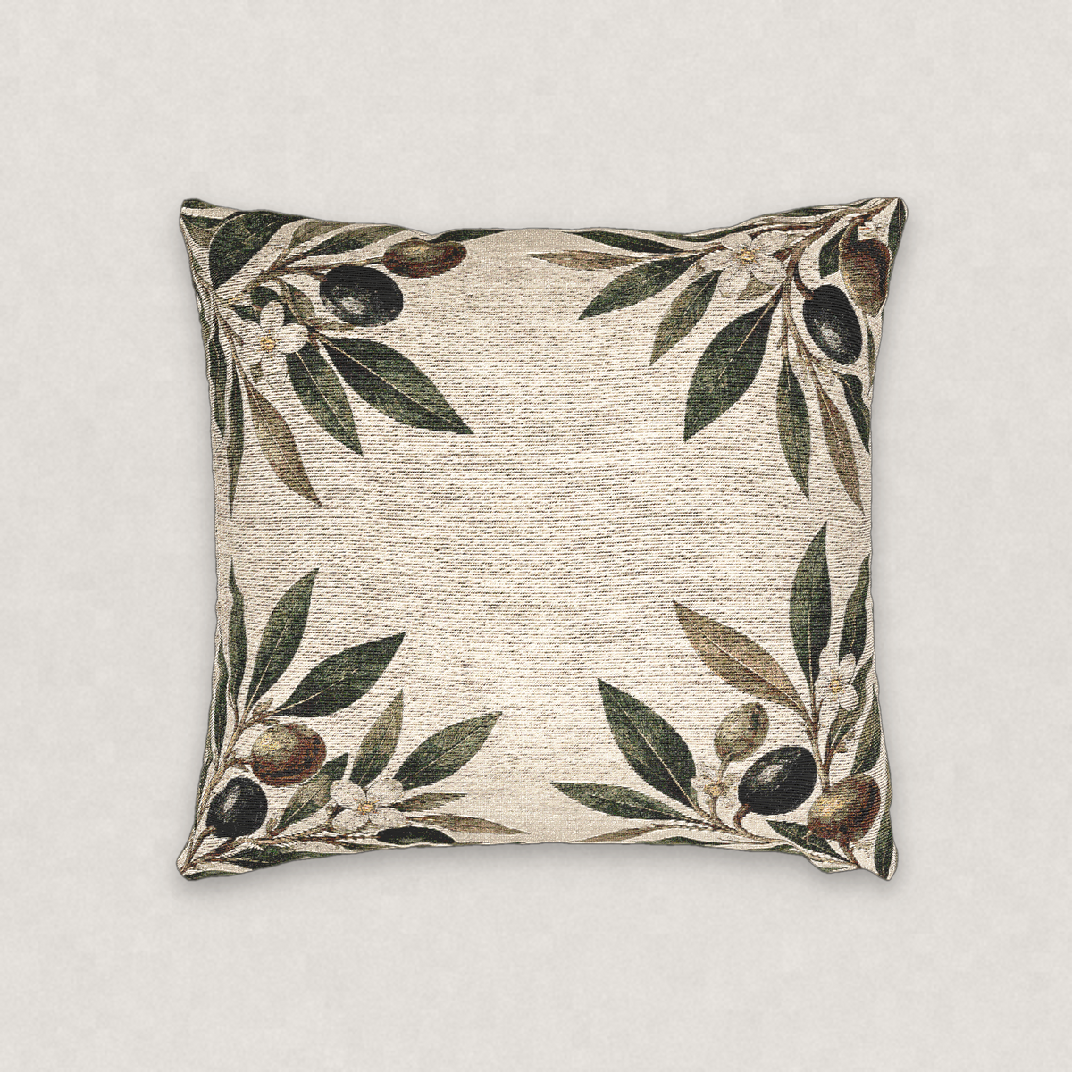 Olive Branch Woven Throw Pillow