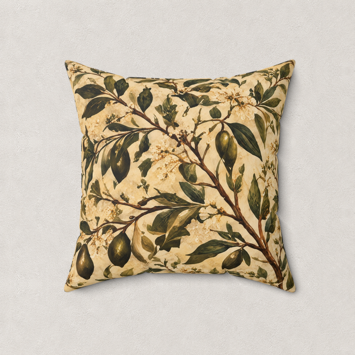 Olive Branch Throw Pillow
