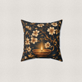 Oil Lamp Floral Throw Pillow