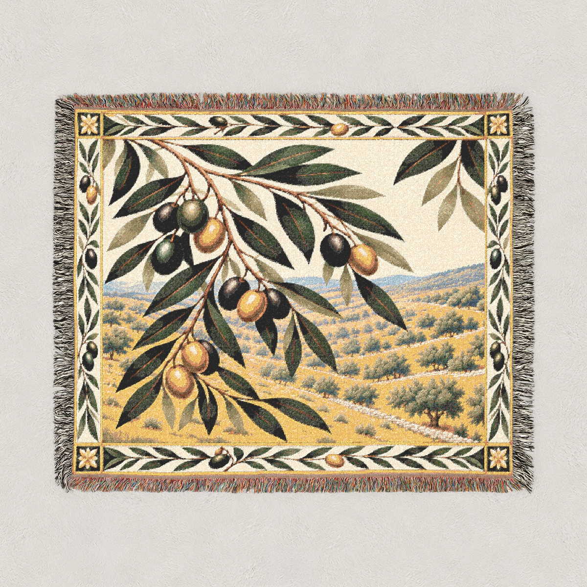 Olive Grove Woven Blanket Landscape