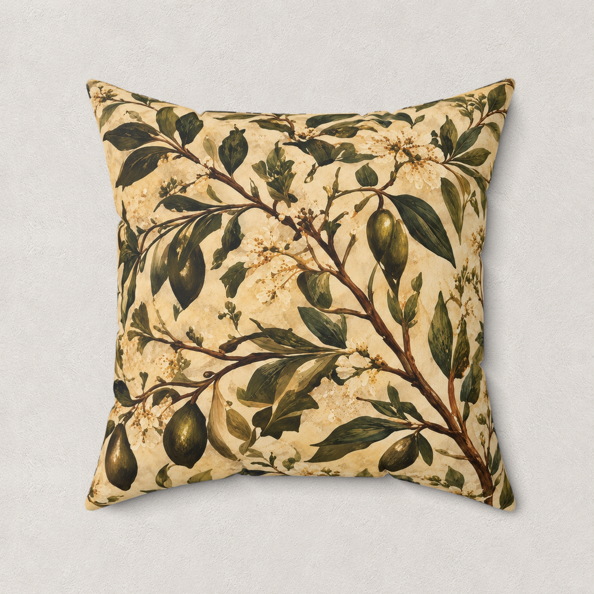 Olive Branch Throw Pillow