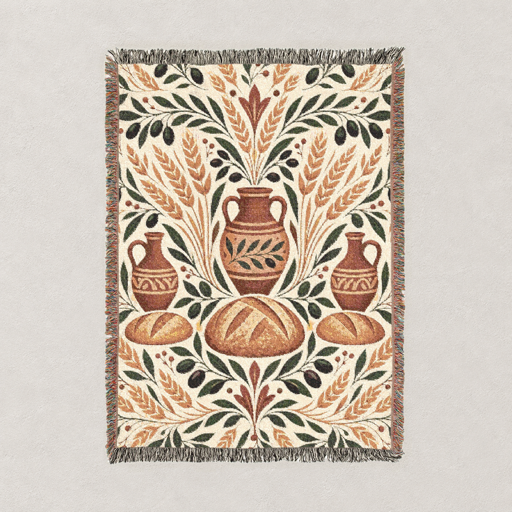 Bread and Olive Woven Blanket