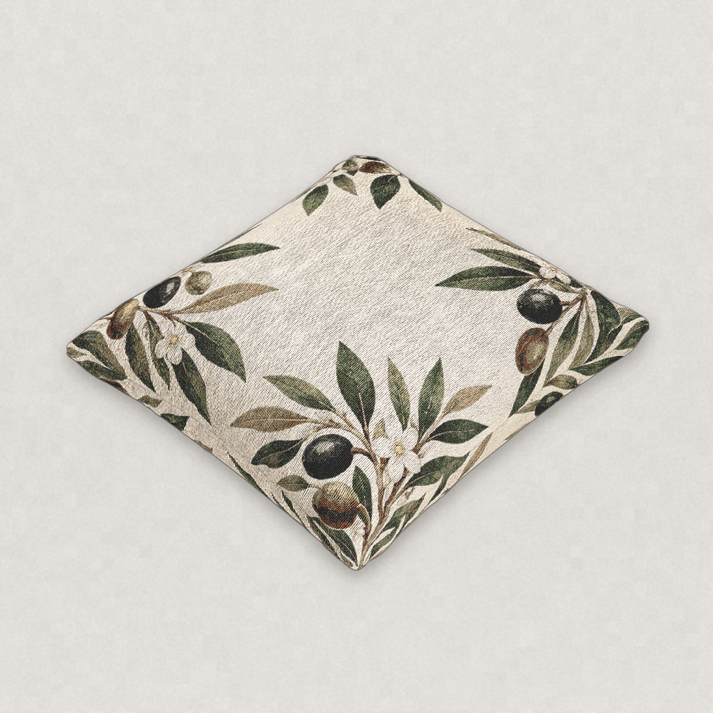 Olive Branch Woven Throw Pillow