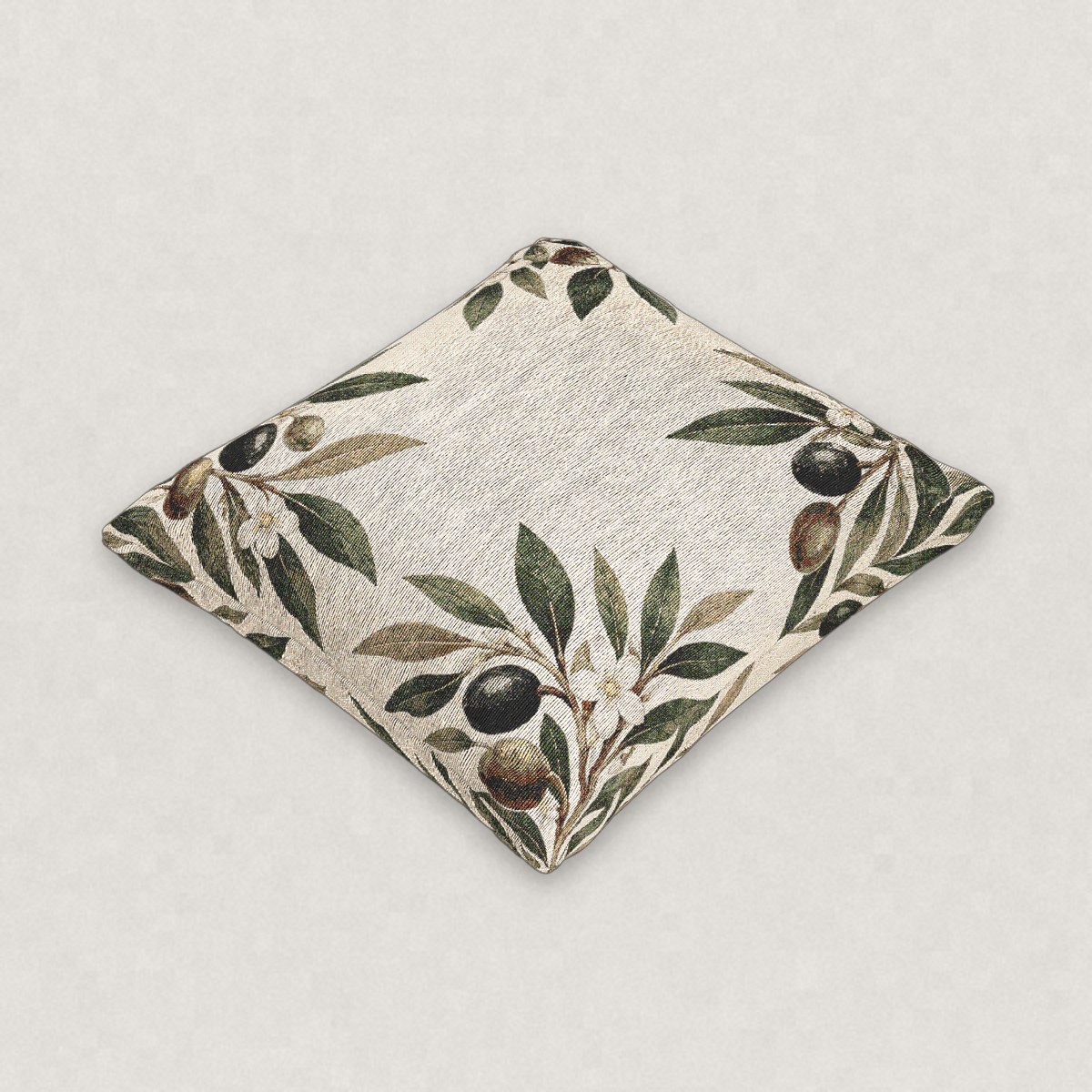 Olive Branch Woven Throw Pillow