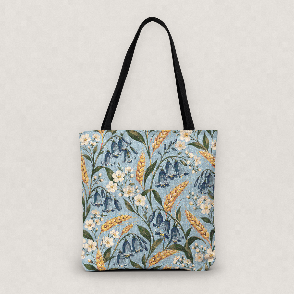 Bluebell and Golden Grain Woven Tote Bag
