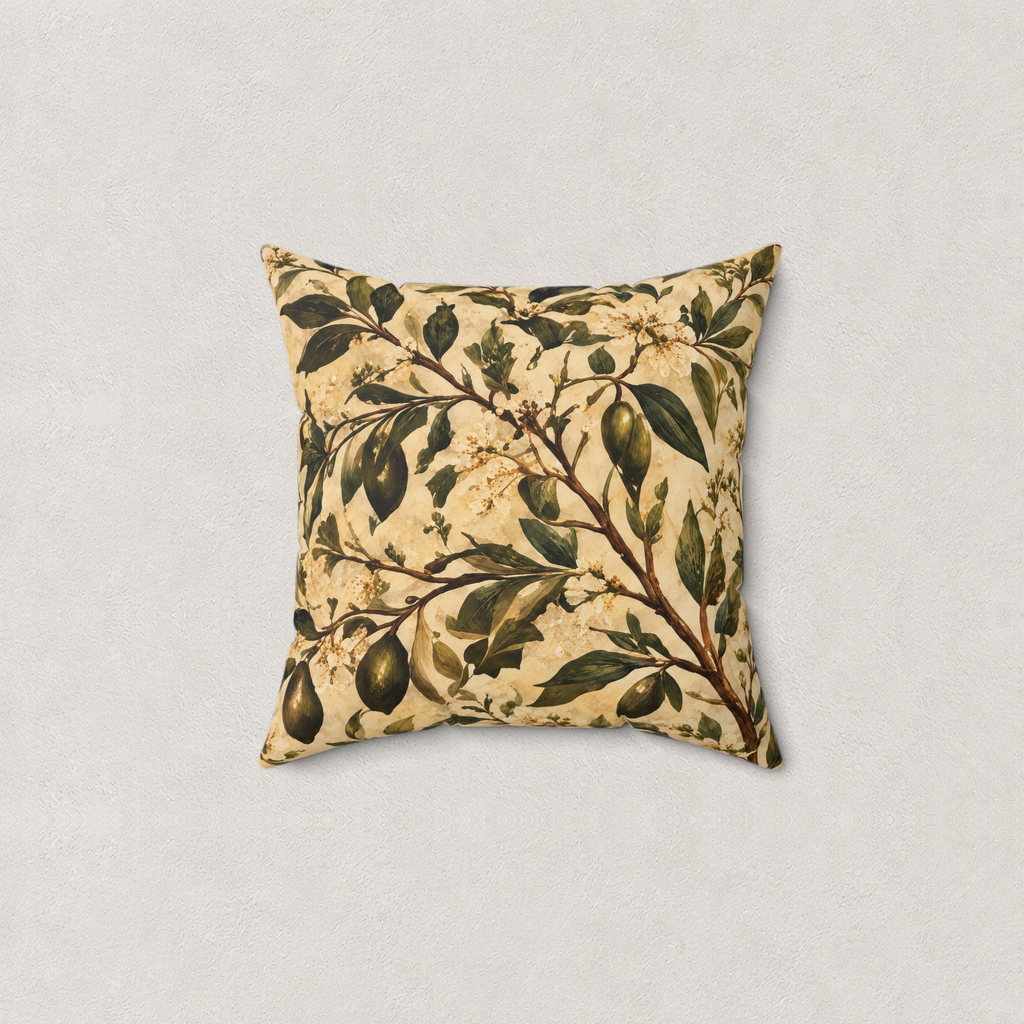 Olive Branch Throw Pillow