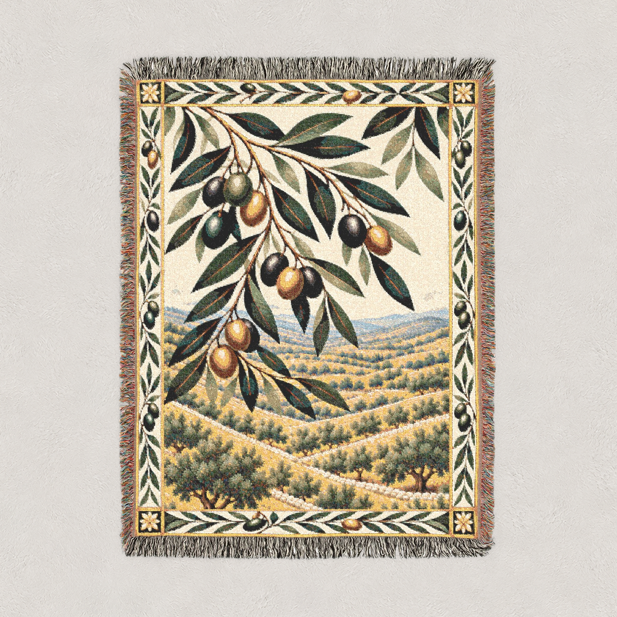 Olive Grove Woven Blanket Portrait