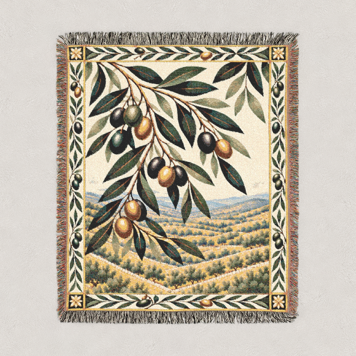 Olive Grove Woven Blanket Portrait