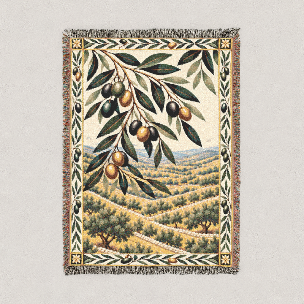 Olive Grove Woven Blanket Portrait