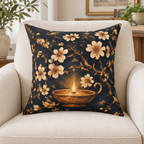 Oil Lamp Floral Throw Pillow