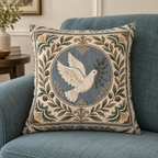 Dove and Olive Branch Woven Throw Pillow