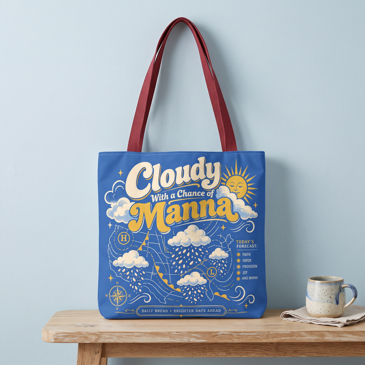 Cloudy With a Chance of Manna Tote Bag