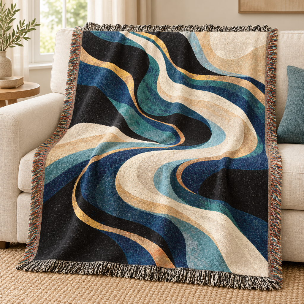 Living Water Woven Blanket