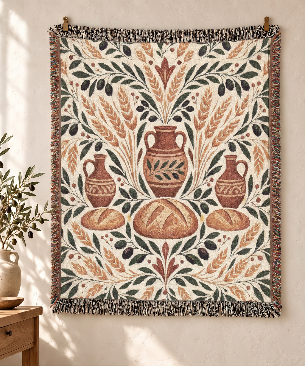 Bread and Olive Woven Blanket