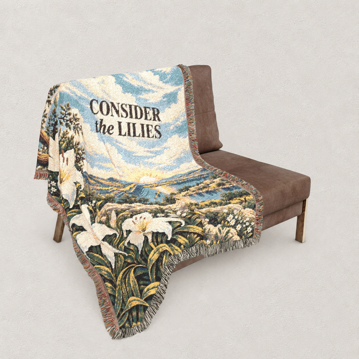 Consider the Lilies Woven Blanket — Portrait