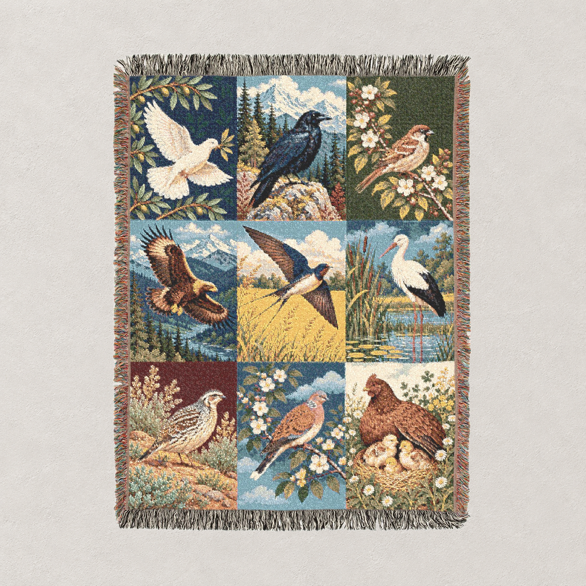 Birds of the Bible Woven Blanket