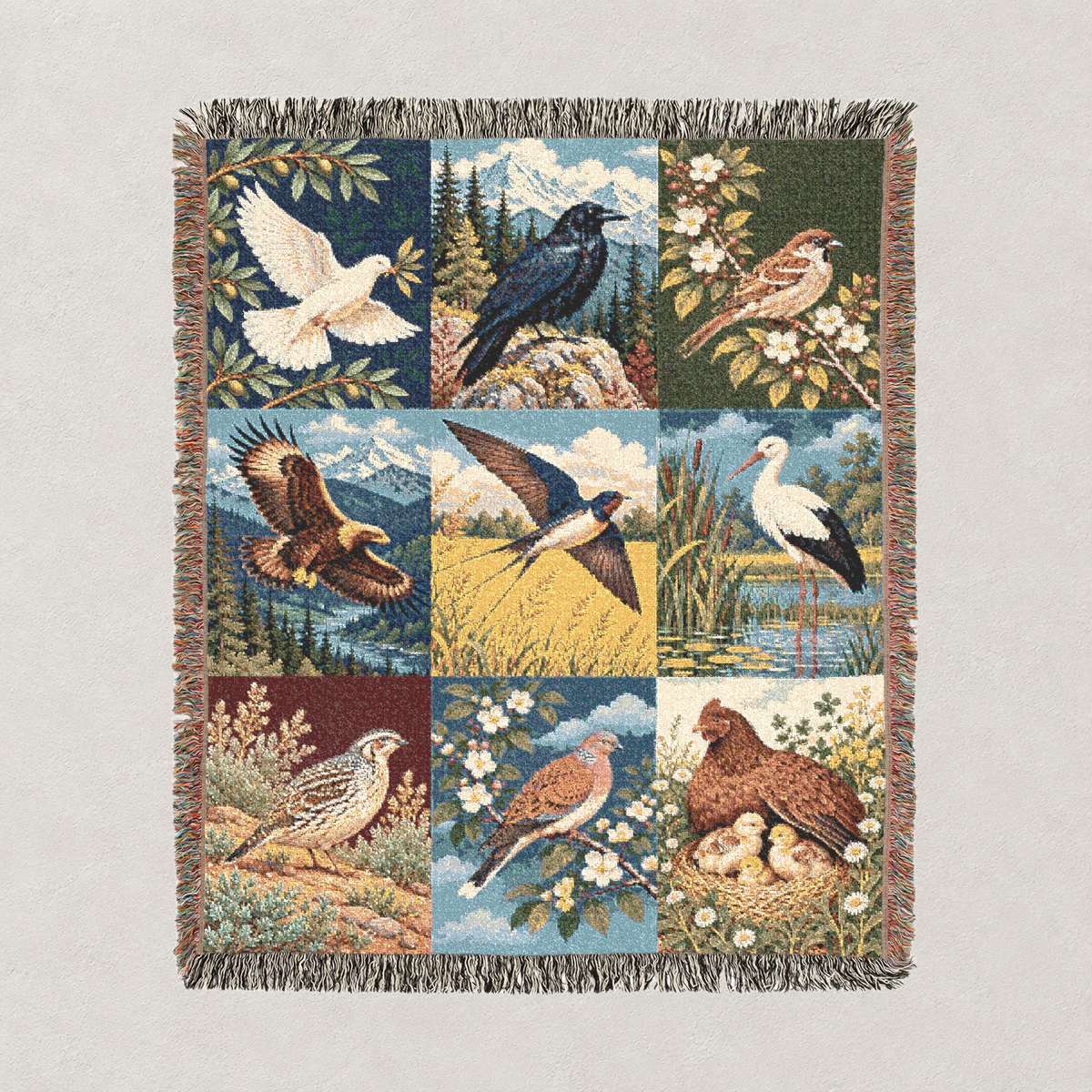 Birds of the Bible Woven Blanket