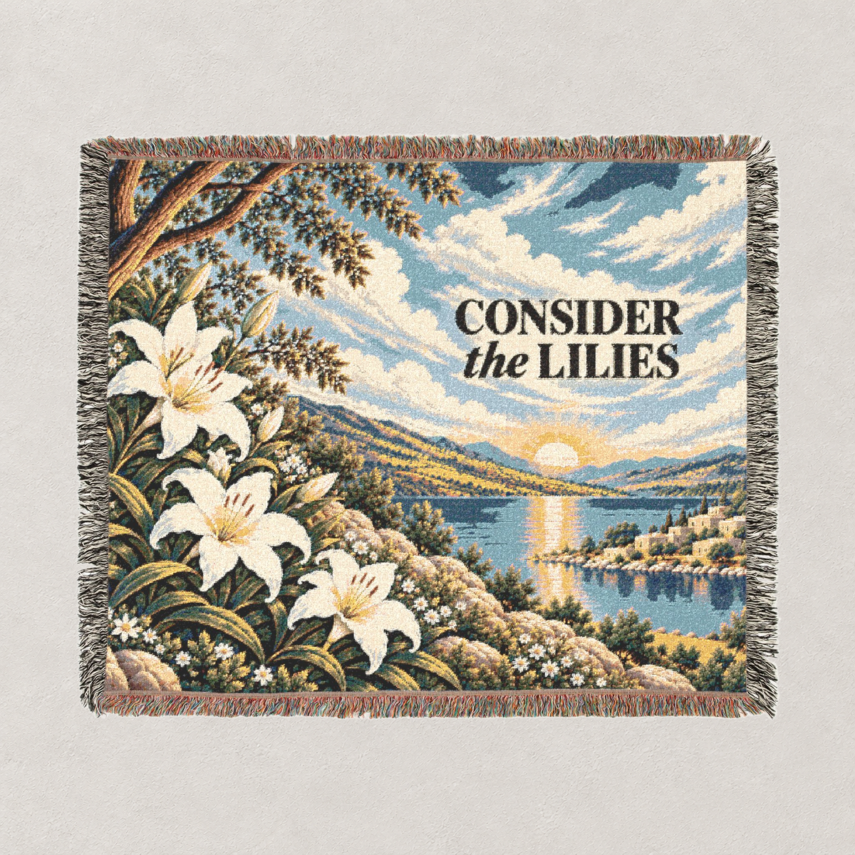 Consider the Lilies Woven Blanket — Landscape