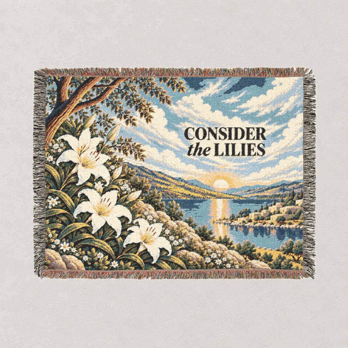 Consider the Lilies Woven Blanket — Landscape