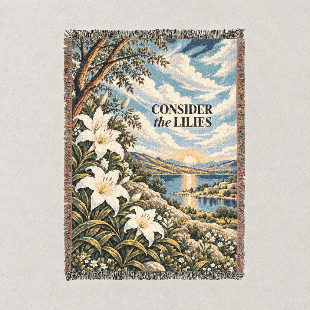 Consider the Lilies Woven Blanket — Portrait