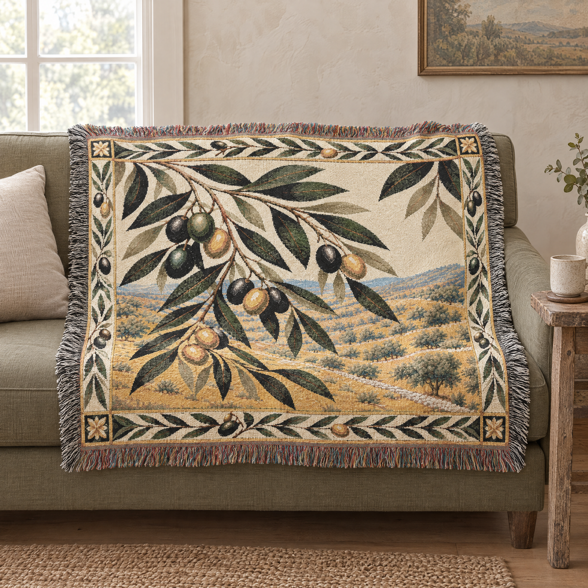 Olive Grove Woven Blanket Landscape