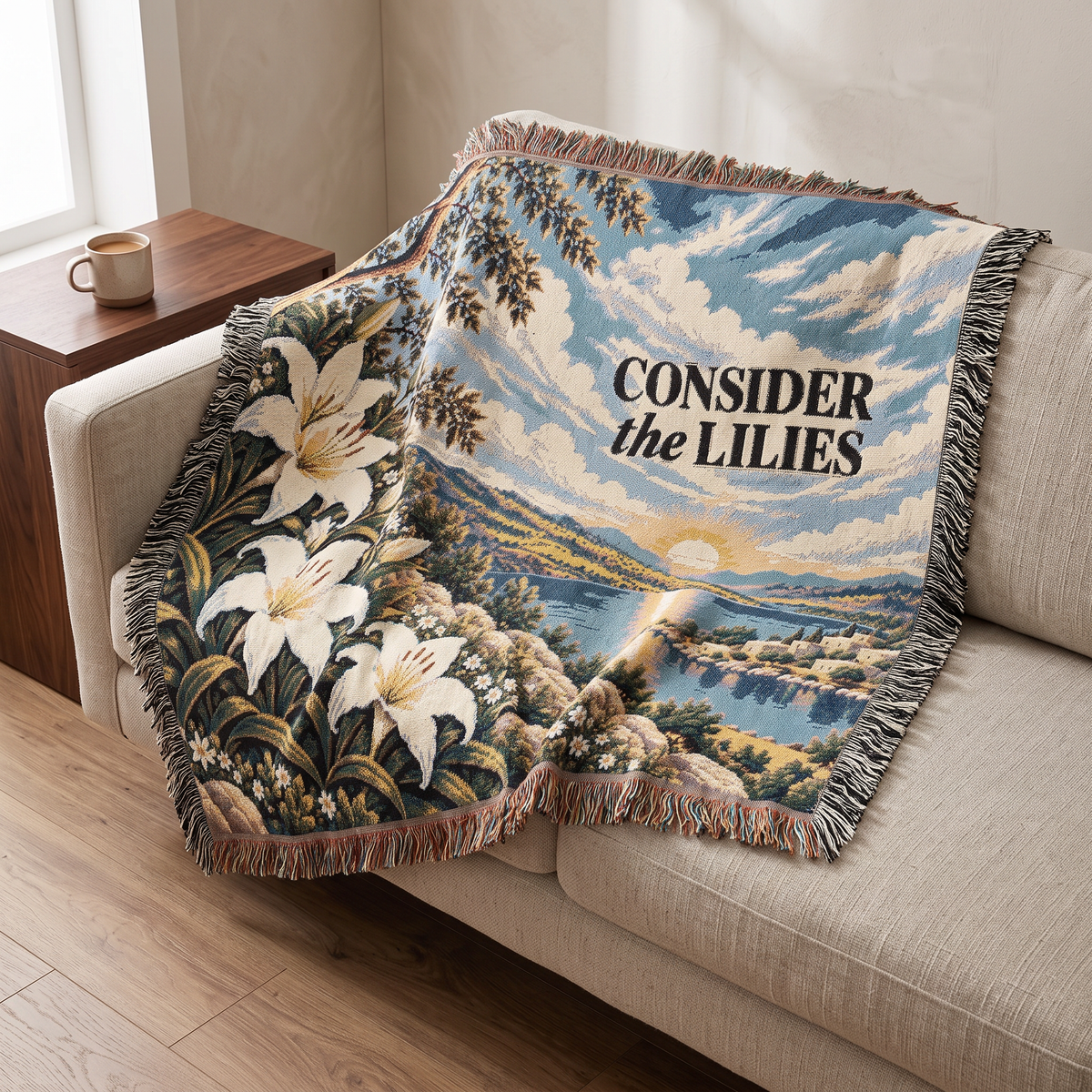 Consider the Lilies Woven Blanket — Landscape