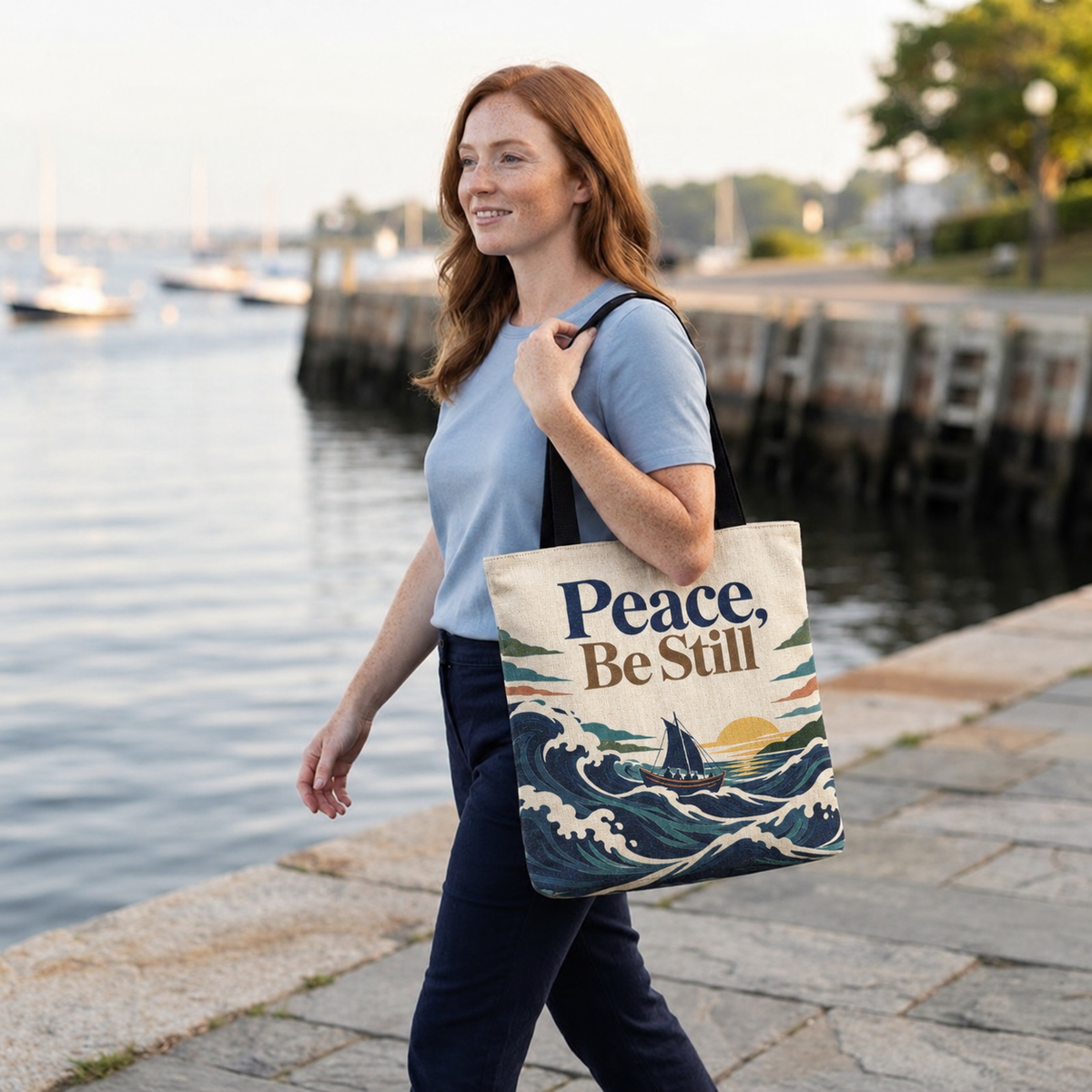 Peace Be Still Woven Tote Bag