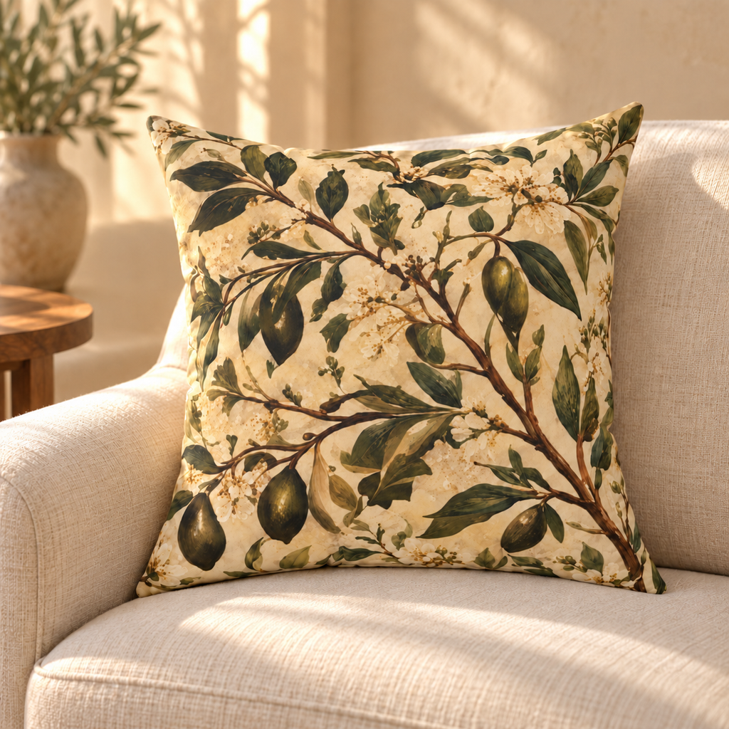 Olive Branch Throw Pillow