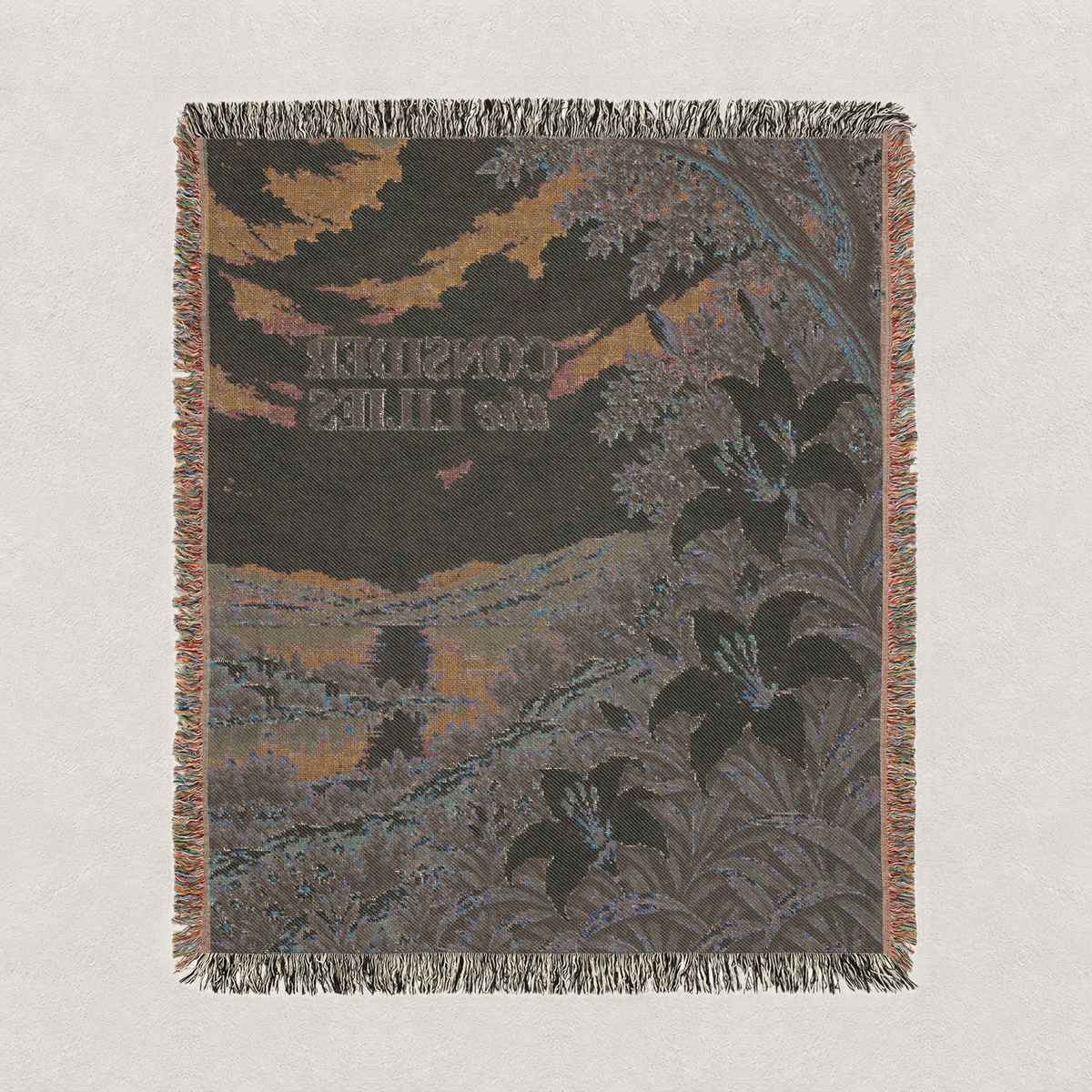 Consider the Lilies Woven Blanket — Portrait